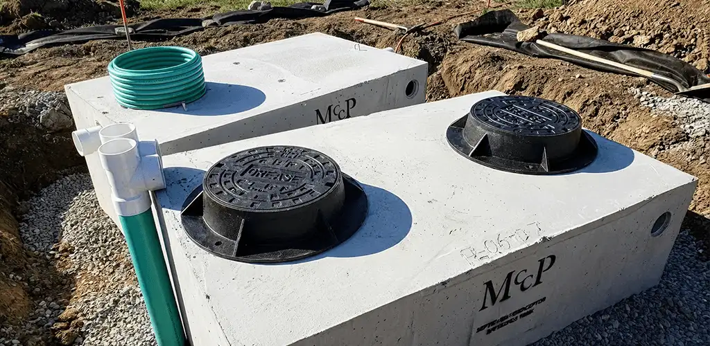 Grease trap installation unit set in place for drainage protection in Norfolk, VA