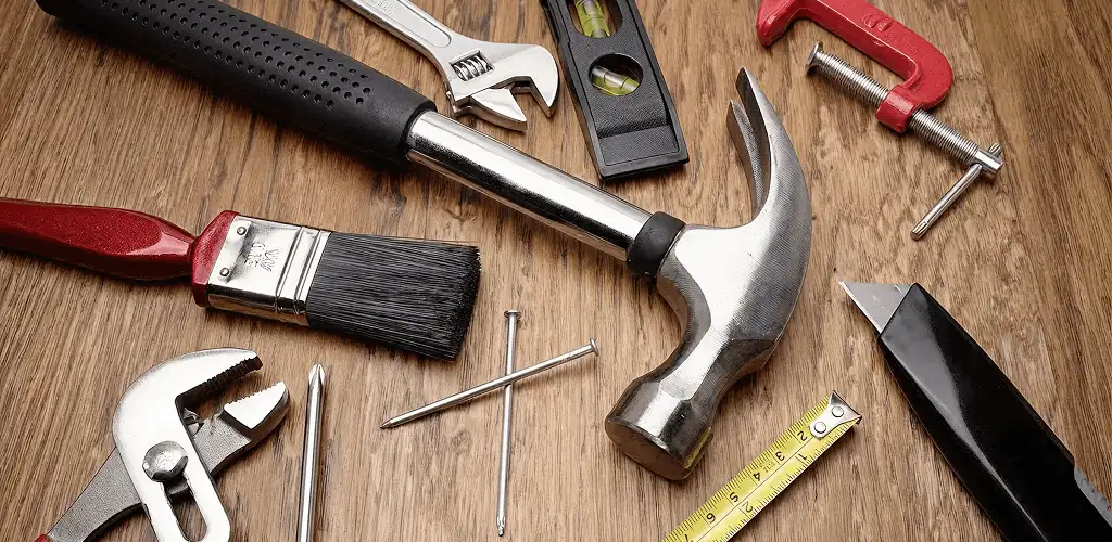 Handyman tools laid out for home repair and maintenance work in Norfolk, VA
