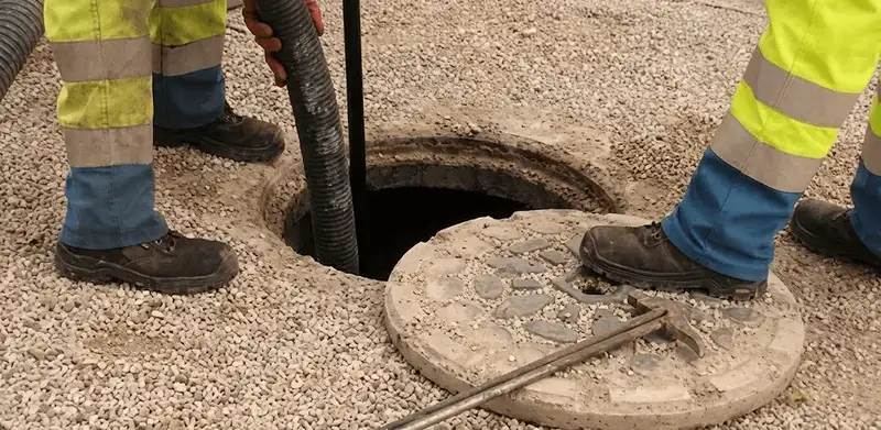 Drain cleaning crew clearing a sewer access point with professional equipment in Norfolk, VA