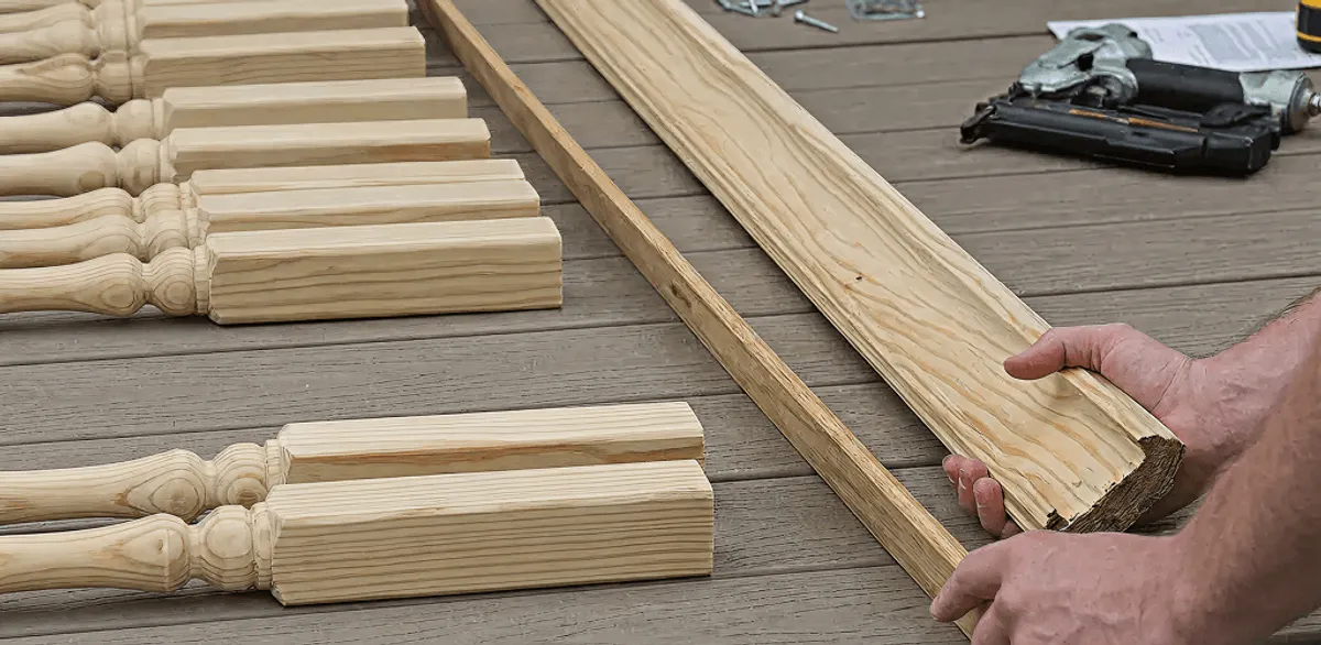 Handrail installation materials and wood components for stair rail work in Norfolk, VA